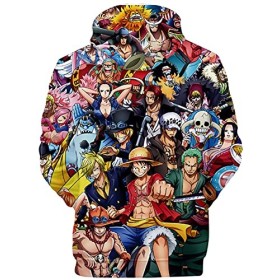 YIMIAO Enfants Impression en 3D Sweat à Capuche One Piece Pull Japonais Animé Manches Longues Hoodie Luffy Ace Pullover Garço