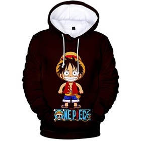 YIMIAO Garçon Fille One Piece Sweat à Capuche Impression 3D Couleur Pull Homme Japonais Luffy Ace Hoodie Pullover L 