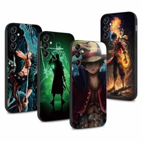4 Pièces Coque pour Samsung Galaxy A14 5G 6.8 pouces, Animé One Piece Luffy Zoro Gear 5 Sun God Nika avec Protection Caméra E