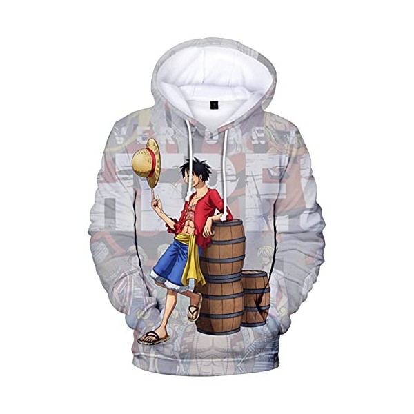 YIMIAO Enfants Sweat à Capuche One Piece Impression en 3D Pull Japonais Animé Manches Longues Hoodie Luffy Ace Pullover Garço