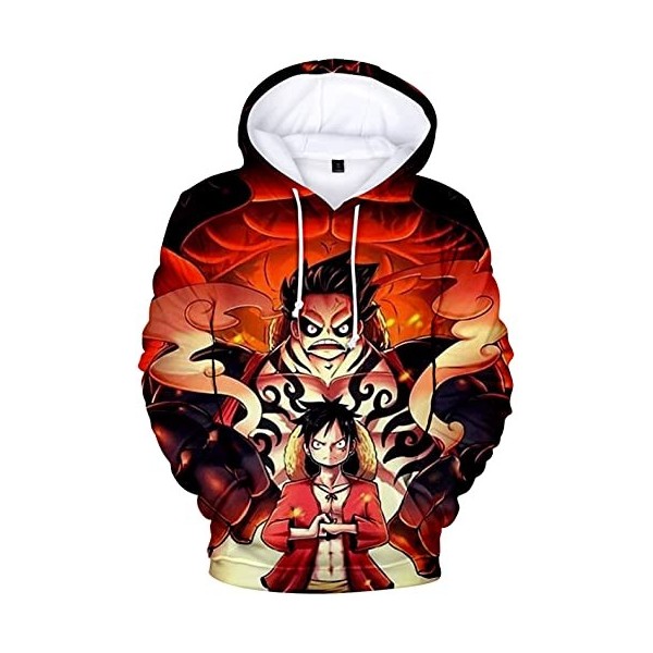 YIMIAO Enfants Sweat à Capuche One Piece Impression en 3D Pull Japonais Animé Manches Longues Hoodie Luffy Ace Pullover Garço