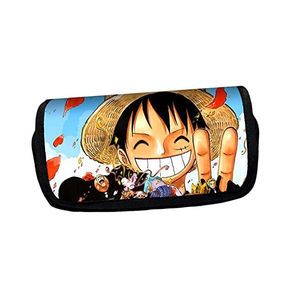 LGQHCE One Piece Trousses à Crayons Étui à Crayons Grande Capacité One Piece Sac a Crayons Enfants 3D Sac de Papeterie Trouss