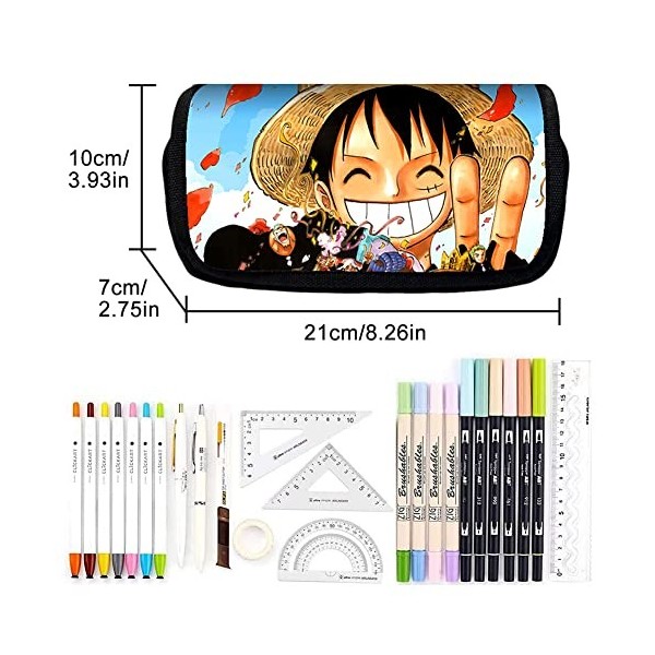 LGQHCE One Piece Trousses à Crayons Étui à Crayons Grande Capacité One Piece Sac a Crayons Enfants 3D Sac de Papeterie Trouss