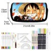 LGQHCE One Piece Trousses à Crayons Étui à Crayons Grande Capacité One Piece Sac a Crayons Enfants 3D Sac de Papeterie Trouss