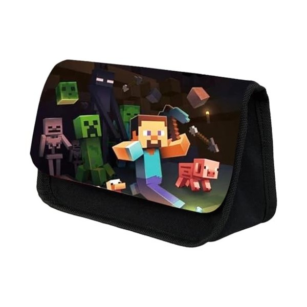 CBOSNF One Piece Sac à Stylo Sac à Crayons en Toile Grande Capacité,One Piece Trousse Crayons,Étudiant Papeterie Toile Zipper