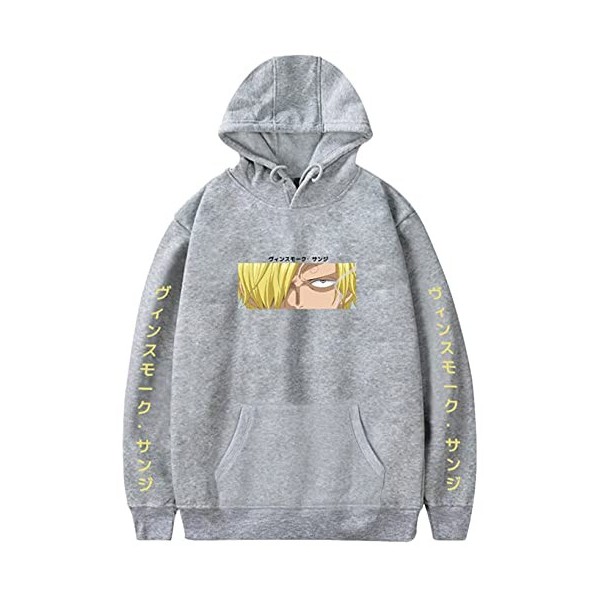 YIMIAO Sweat à Capuche One Piece Japonais Anime Sweatshirt Unisex Ace Pullover Hooded Luffy Hoodie Hommes Femmes L 
