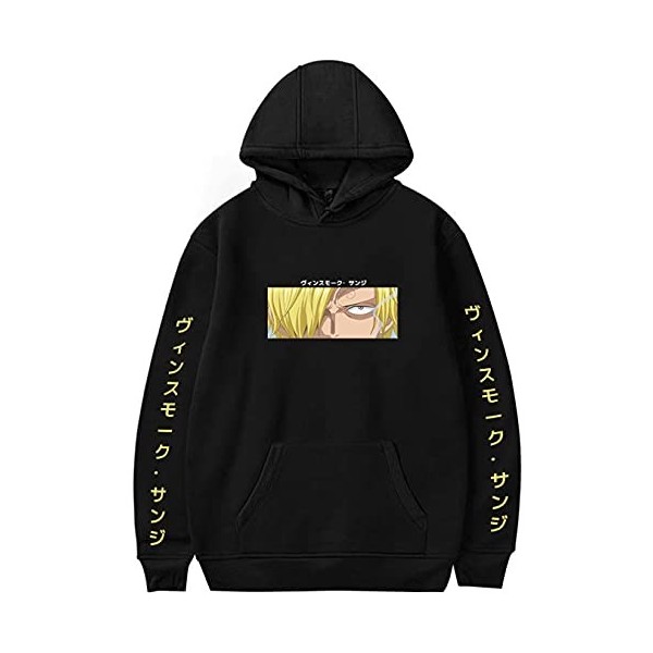 YIMIAO Sweat à Capuche One Piece Japonais Anime Sweatshirt Unisex Ace Pullover Hooded Luffy Hoodie Hommes Femmes L 