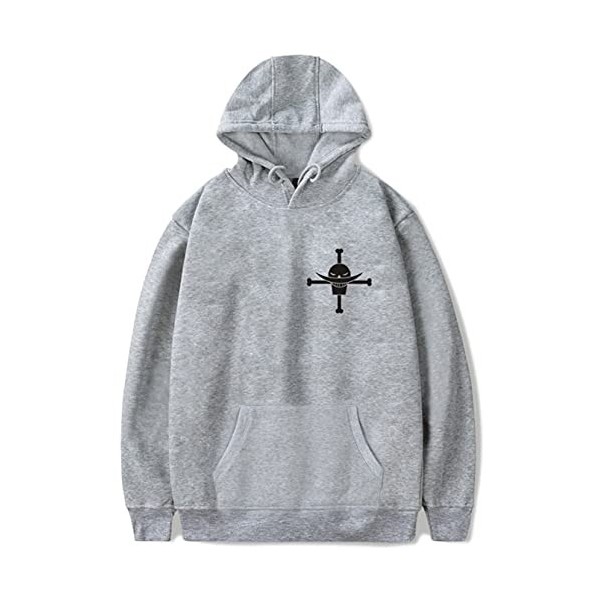 YIMIAO Sweat à Capuche One Piece Japonais Anime Sweatshirt Unisex Ace Pullover Hooded Luffy Hoodie Hommes Femmes L 