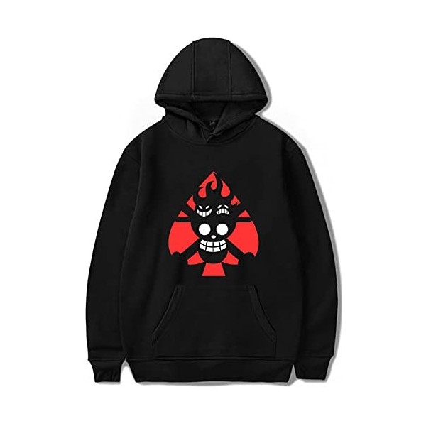 YIMIAO Homme Femme Sweats à Capuche Unisexe One Piece Ace Hoodie Garçon Vetement de Sport Pull Japanese Anime Luffy Pullover 