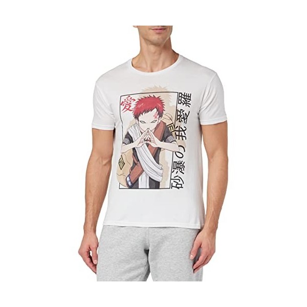 Naruto MENARUTTS116 T-Shirt, Blanc, XL Homme