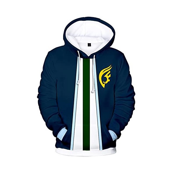 YIMIAO Enfants Impression en 3D Sweat à Capuche Fairy Tail Pullover Japonais Animé Cosplay Gray Natsu Manches Longues Sweat-S