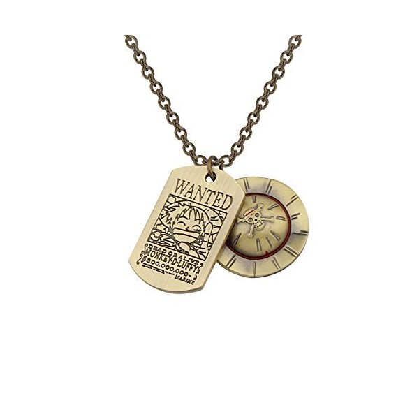 FAADBUK Anime Jewelry Collier avec chapeau de paille en bronze Porte-clés pour fans de cosplay Chaîne de chapeau Luffy, Métal