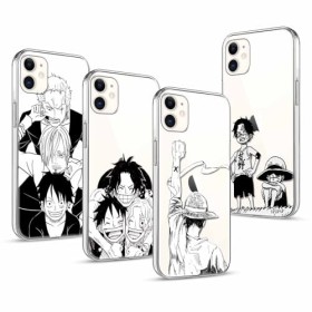 4 Pièces Coque pour Apple iPhone 11 6.1, Animé One Piece Luffy Zoro Gear 5 Sun God Nika avec Transparent Protection Etui Ho