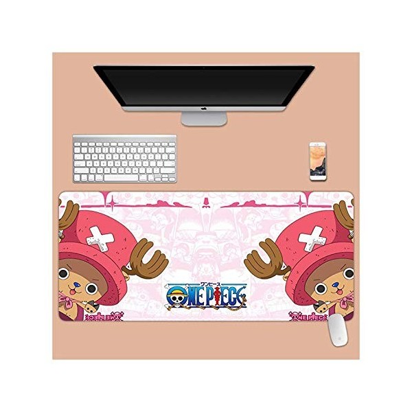 One Piece Tapis de Souris XL 900x400mm Hydrorésistant Anime Mouse Pad Grand Tapis de Souris Gamer avec Base en Caoutchouc Ant