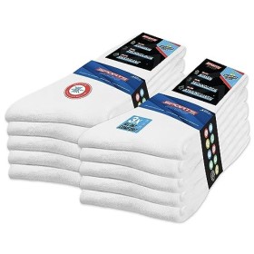 SOXCO 10 Paires Chaussettes de Sport Homme Helicopter Socks, Lot de 10 Paires EU 43-46, Blanc Solide 