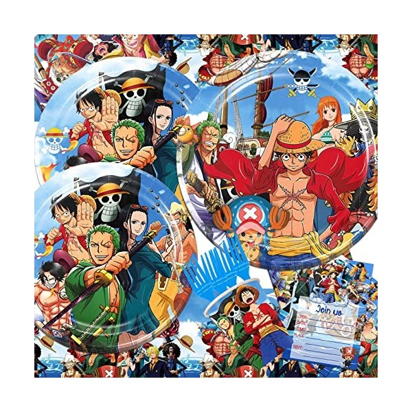 72 Pièces Décoration Anniversaires, Deco Anniversaire,Fête Anniversaires Fournitures,Bannière,Carte dinvitation,Serviette,Na