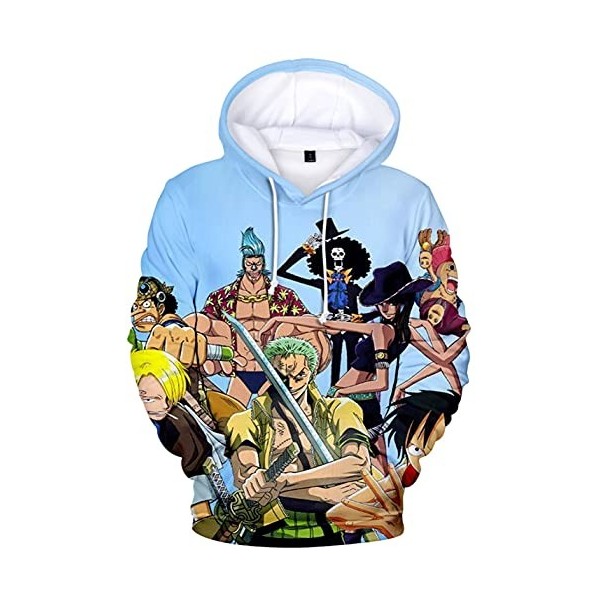 YIMIAO Femmes Pull One Piece Japonais Anime 3D Imprimer Luffy Hoodie Hommes Sweat à Capuche Unisexe Ace Pullover S 