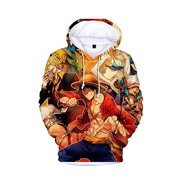 YIMIAO Femmes Pull One Piece Japonais Anime 3D Imprimer Luffy Hoodie Hommes Sweat à Capuche Unisexe Ace Pullover S 