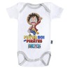 Baby Geek Futur Roi des Pirates - Luffy - One Piece ™ - Licence Officielle - Body Bébé Manches Courtes couleur Blanc 3-6 Moi