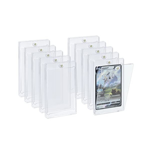 Mcbazel Lot 10 Porte-Cartes Magnétique 35PT Étui pour Cartes de Jeu Dur Étui de Protection Protege Carte de Jeu MTG Card avec