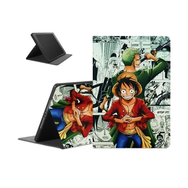 Tablet Cover pour Apple iPad Air 2 9.7 Coque Luffy Gear 5 Nika Ace Zoro Anime Étui Housse de Protection Ultra Fin en Cuir P
