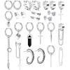 Kakonia 25 Pcs Boucles d’oreilles Pendantes pour Hommes en Acier Inoxydable Hoop Boucles d’oreilles Pendantes Croix Boucle d’