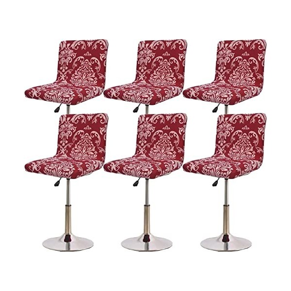 Housse Tabouret de Bar en Velours Lot de 2/4/6 Extensible Couvre de Tabouret de Bar de pub Couverture de Tabouret Haute Houss