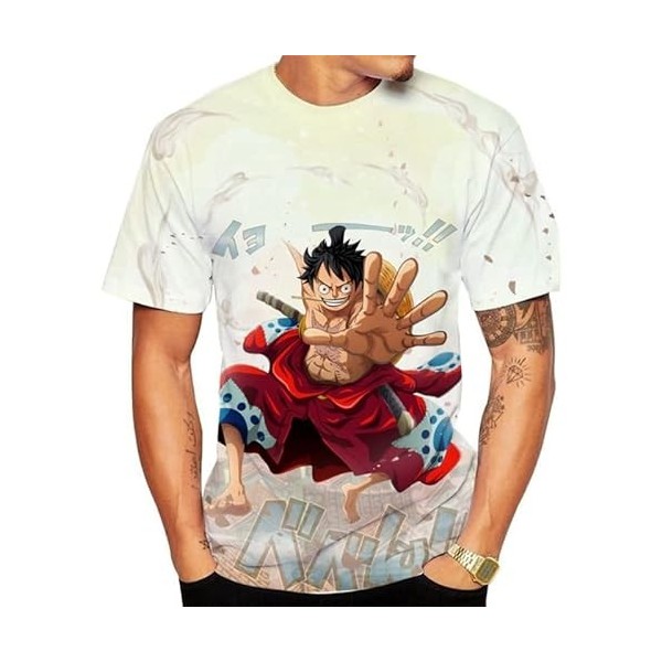 Anime Pattern T-Shirt Homme T-Shirts Unis à Col V Homme Demi-Manches Minces De Couleur Unie Haut Confort Chemise à Bas Extens