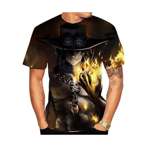 Anime Pattern T-Shirt Homme T-Shirts Unis à Col V Homme Demi-Manches Minces De Couleur Unie Haut Confort Chemise à Bas Extens