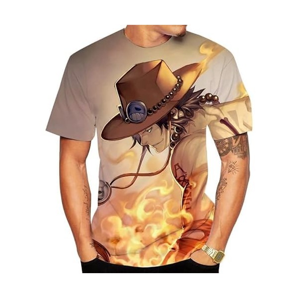 Anime Pattern T-Shirt Homme T-Shirts Unis à Col V Homme Demi-Manches Minces De Couleur Unie Haut Confort Chemise à Bas Extens