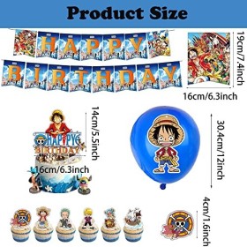YGCHEN Décoration Anniversaire pour One Piece Latex Ballons pour One Piece Décorations de Gâteaux Happy Birthday Banner Anniv