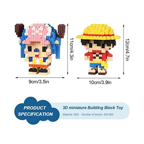 BESTZY One Piece Building Block Set, One Piece Mini Block Models Micro Briques Jouets Nano Blocs Jouets Mini Blocs de Constru
