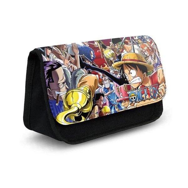 CBOSNF Anime Trousse à Crayons de One Piece Grande Capacité étudiants Papeterie Luffy Organisateur Multicouches Étui à Crayon