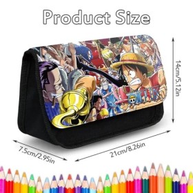 CBOSNF Anime Trousse à Crayons de One Piece Grande Capacité étudiants Papeterie Luffy Organisateur Multicouches Étui à Crayon