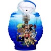 OLIPHEE Garçon One Piece Sweat à Capuche Impression 3D Couleur Pull Japonais Anime Luffy Ace Hoodie Pullover HZ-19743 L