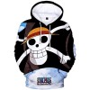 OLIPHEE Garçon One Piece Sweat à Capuche Impression 3D Couleur Pull Japonais Anime Luffy Ace Hoodie Pullover HZ-19743 L