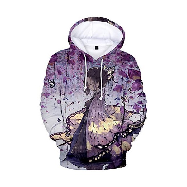 OLIPHEE Homme 3D Sweat Sweater avec Capuche Pull Imprimé Anime Occasionnel Hoodies Couple Manches Longues 73,XL 