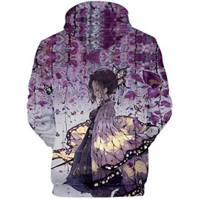 OLIPHEE Homme 3D Sweat Sweater avec Capuche Pull Imprimé Anime Occasionnel Hoodies Couple Manches Longues 73,XL 