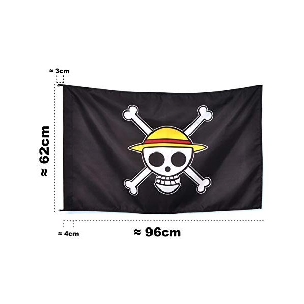 CoolChange - Ameublement et Décoration- One P - Drapeau - Skull - Luffy - 95 x 75 cm