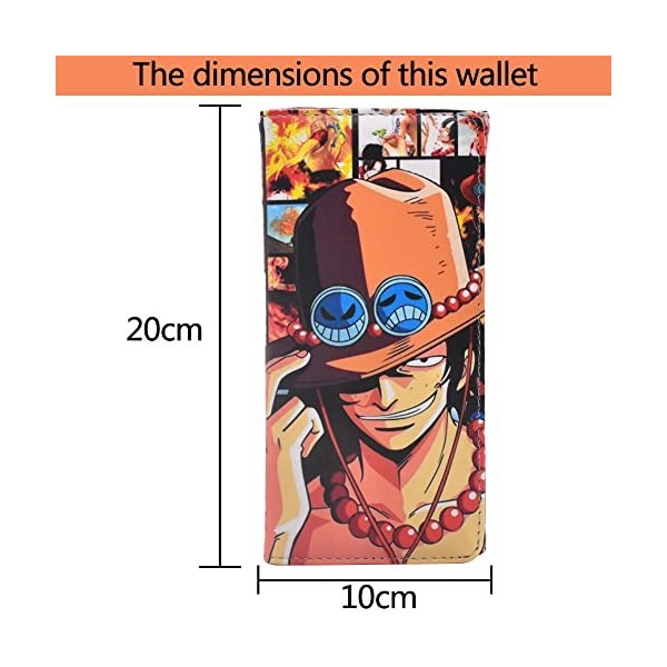 LGQHCE One Piece Portefeuille One Piece Enfant Portefeuille Dessin Animé Long Portefeuille Carte Bancaire Carte Membre Coupon