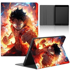 Tablet Coque pour Apple iPad Mini 4/Mini 5 7.9, One Piece Motifs Luffy Zoro Gear 5 Nika Animés avec Fonction Support PU Cui