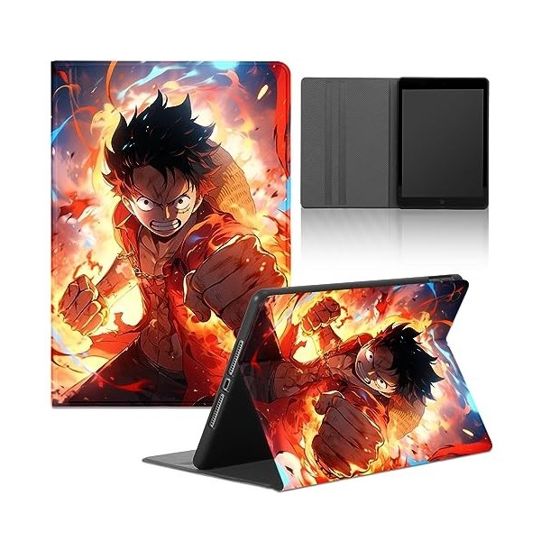 Tablet Coque pour Samsung Tab A8 2021 X200/X205 10.5, One Piece Motifs Luffy Zoro Gear 5 Nika Animés avec Fonction Support