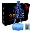 Yelyung Anime Veilleuse 3D pour Enfants,Veilleuse Anime,Télécommande 16 Couleurs Changement 3D Illusion Lampe Et Art Déco Lam