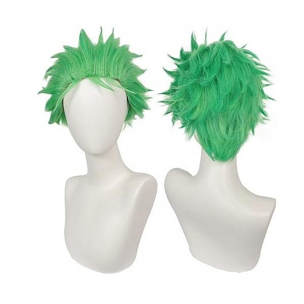 Nicelisa Roronoa Zoro ONE PIECE herbe courte vert moelleux hommes garçons anime cosplay Halloween Party cosplay costume perru