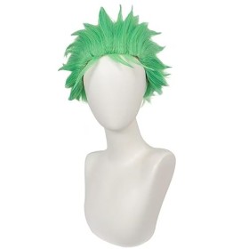 Nicelisa Roronoa Zoro ONE PIECE herbe courte vert moelleux hommes garçons anime cosplay Halloween Party cosplay costume perru
