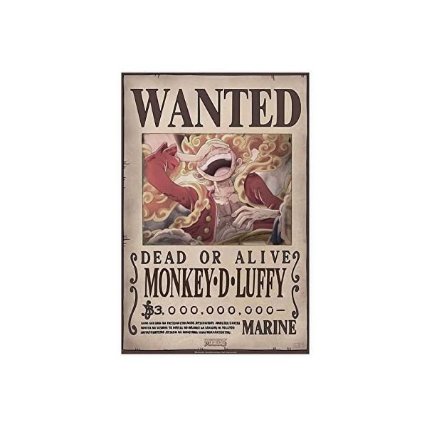 FUKITT One Piece Monkey D Luffy Dernier poster sur toile Poster Décoration murale pour salon et chambre à coucher Style sans 
