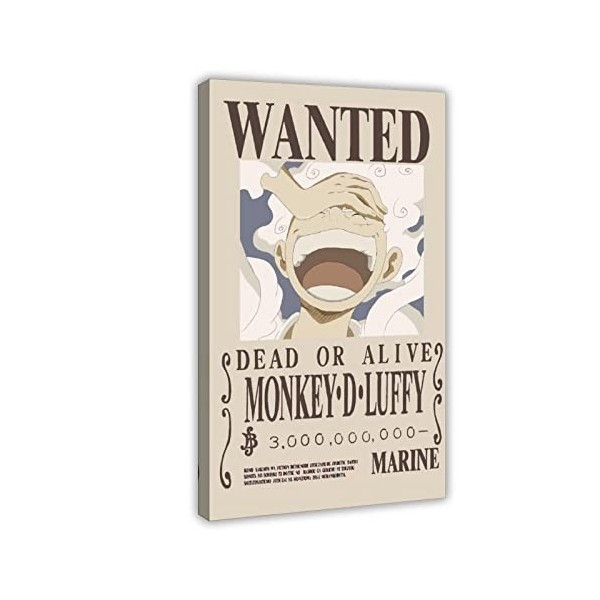 FUKITT One Piece Monkey D Luffy Dernier poster sur toile Poster Décoration murale pour salon et chambre à coucher Style sans 