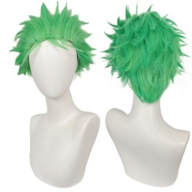 COSPLAZA One Piece Roronoa Zoro hommes herbe vert peluche perruque anime cosplay costume perruque