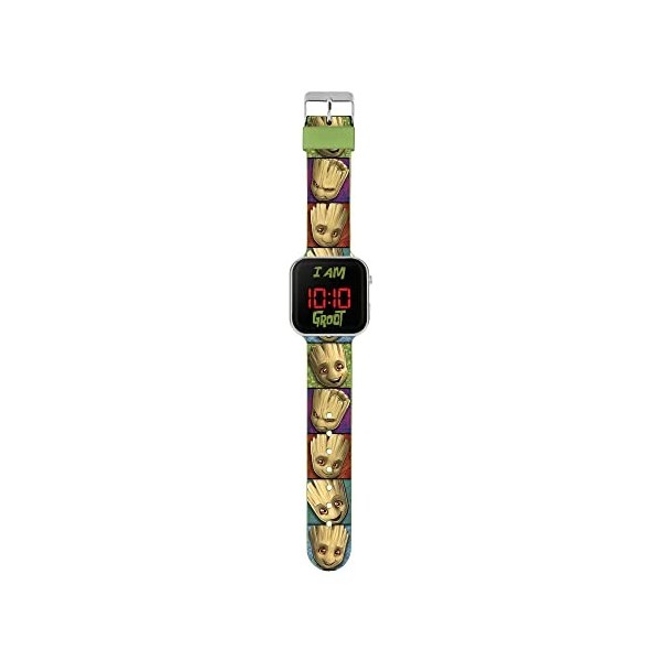 Disney Marvel Guardian of The Galaxy Groot Bracelet imprimé LED Montre GLX4001