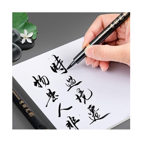 Jadeshay Stylos de calligraphie, 3 Pièces Feutre Calligraphie DÉcriture Stylos Stylo Pinceau à Calligraphie pour Calligraphi